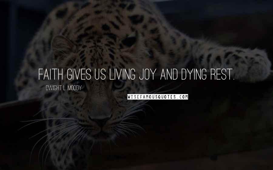 Dwight L. Moody Quotes: Faith gives us living joy and dying rest.