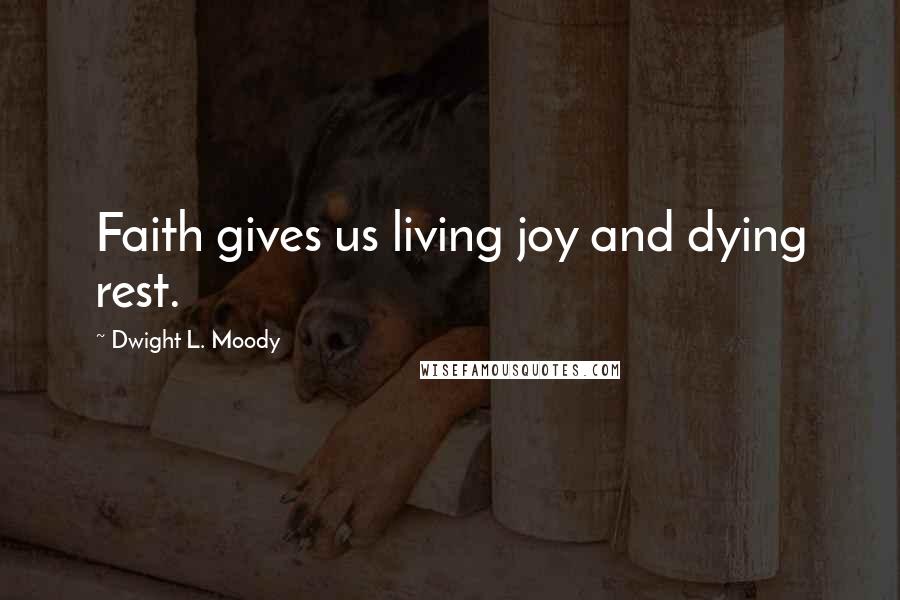 Dwight L. Moody Quotes: Faith gives us living joy and dying rest.