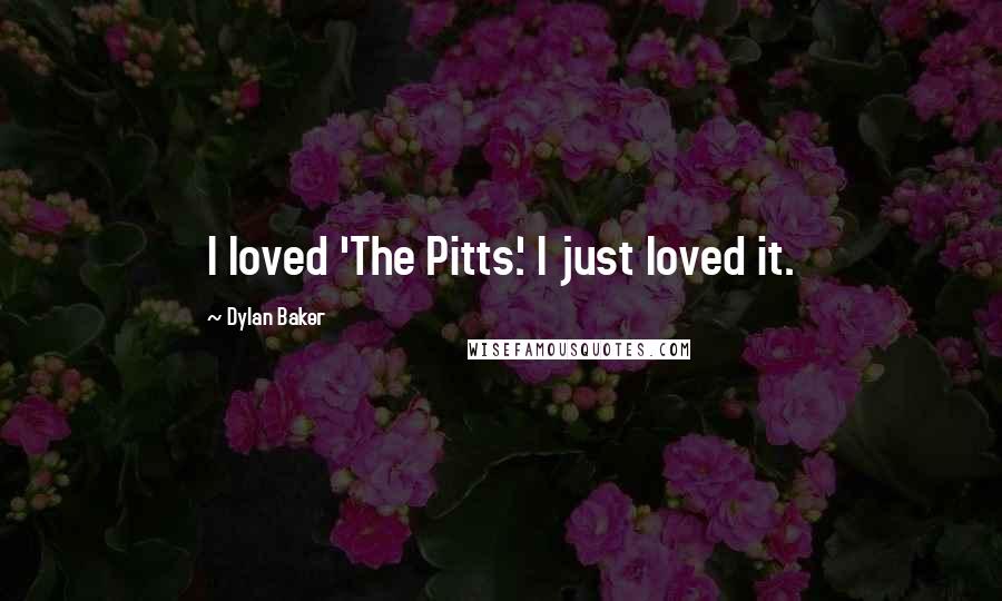 Dylan Baker Quotes: I loved 'The Pitts.' I just loved it.