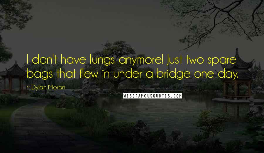 Dylan Moran Quotes: I don't have lungs anymore! Just two spare bags that flew in under a bridge one day.