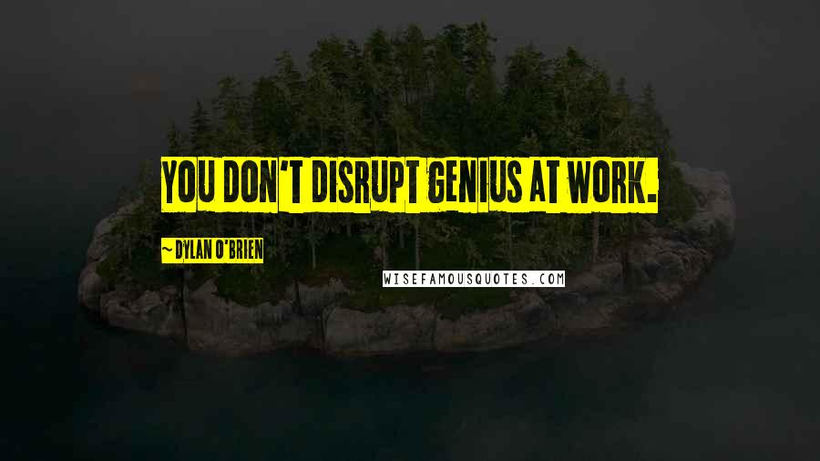 Dylan O'Brien Quotes: You don't disrupt genius at work.