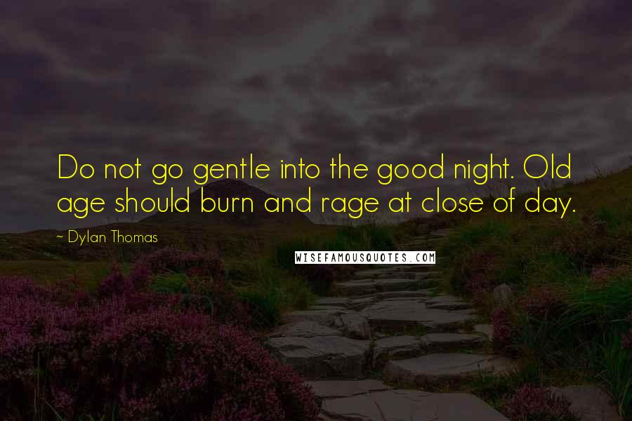 Dylan Thomas Quotes: Do not go gentle into the good night. Old age should burn and rage at close of day.