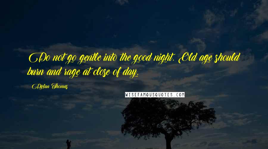 Dylan Thomas Quotes: Do not go gentle into the good night. Old age should burn and rage at close of day.