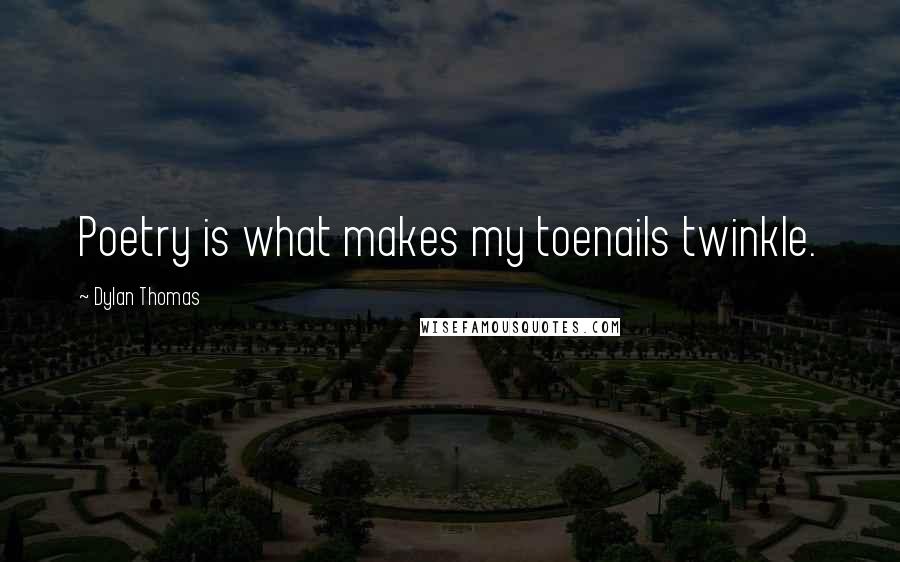 Dylan Thomas Quotes: Poetry is what makes my toenails twinkle.