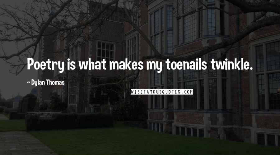 Dylan Thomas Quotes: Poetry is what makes my toenails twinkle.