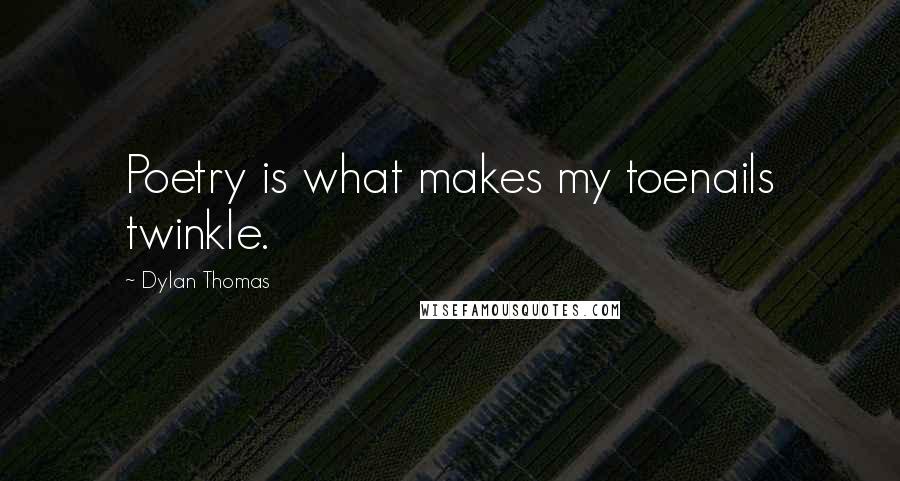 Dylan Thomas Quotes: Poetry is what makes my toenails twinkle.