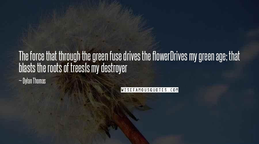 Dylan Thomas Quotes: The force that through the green fuse drives the flowerDrives my green age; that blasts the roots of treesIs my destroyer