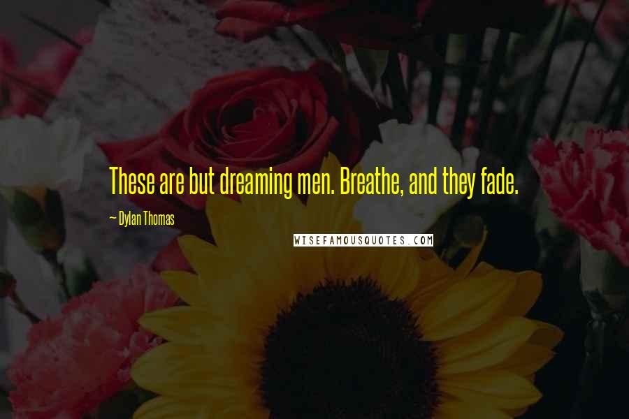 Dylan Thomas Quotes: These are but dreaming men. Breathe, and they fade.