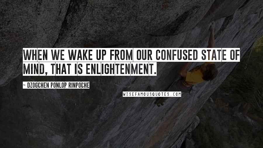Dzogchen Ponlop Rinpoche Quotes: When we wake up from our confused state of mind, that is enlightenment.