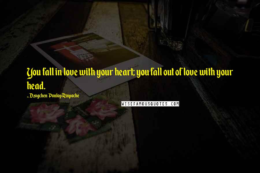 Dzogchen Ponlop Rinpoche Quotes: You fall in love with your heart; you fall out of love with your head.