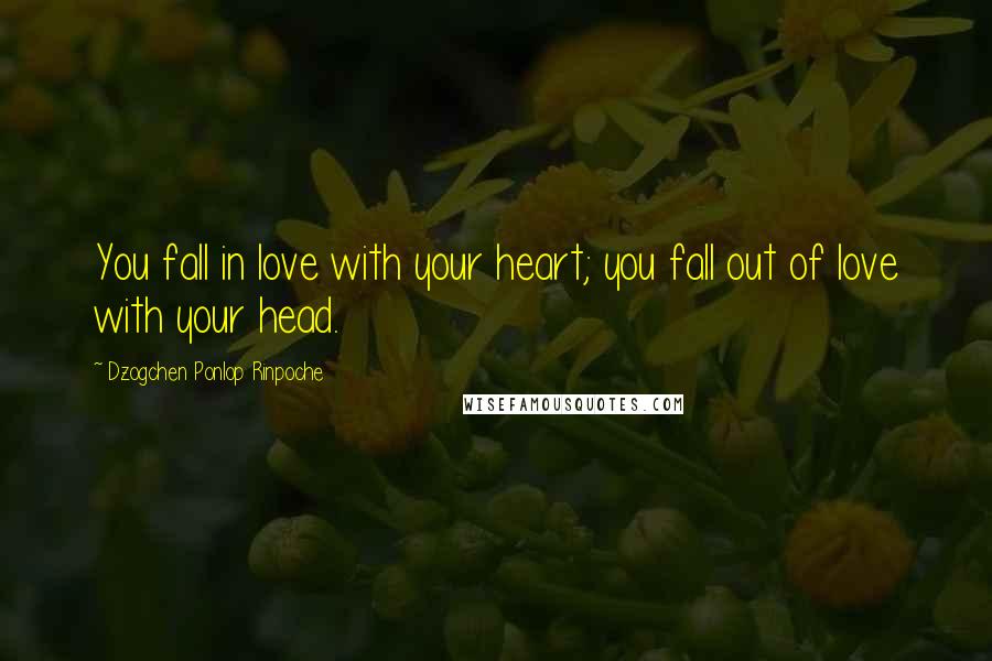 Dzogchen Ponlop Rinpoche Quotes: You fall in love with your heart; you fall out of love with your head.