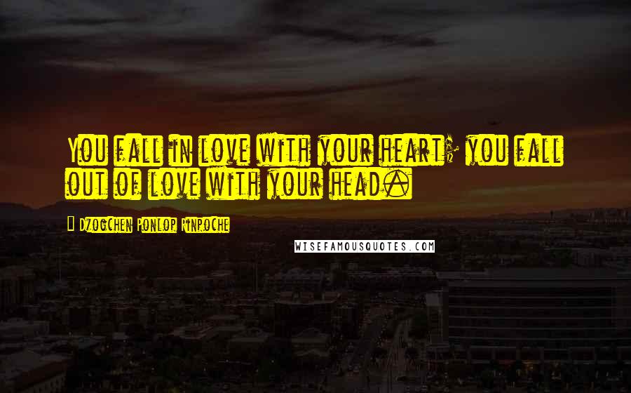 Dzogchen Ponlop Rinpoche Quotes: You fall in love with your heart; you fall out of love with your head.