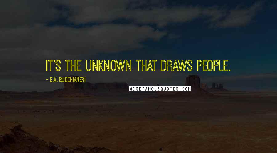 E.A. Bucchianeri Quotes: It's the unknown that draws people.