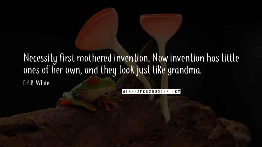 E.B. White Quotes: Necessity first mothered invention. Now invention has little ones of her own, and they look just like grandma.