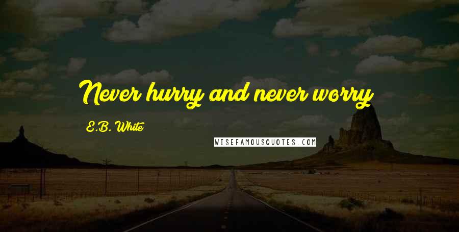 E.B. White Quotes: Never hurry and never worry!