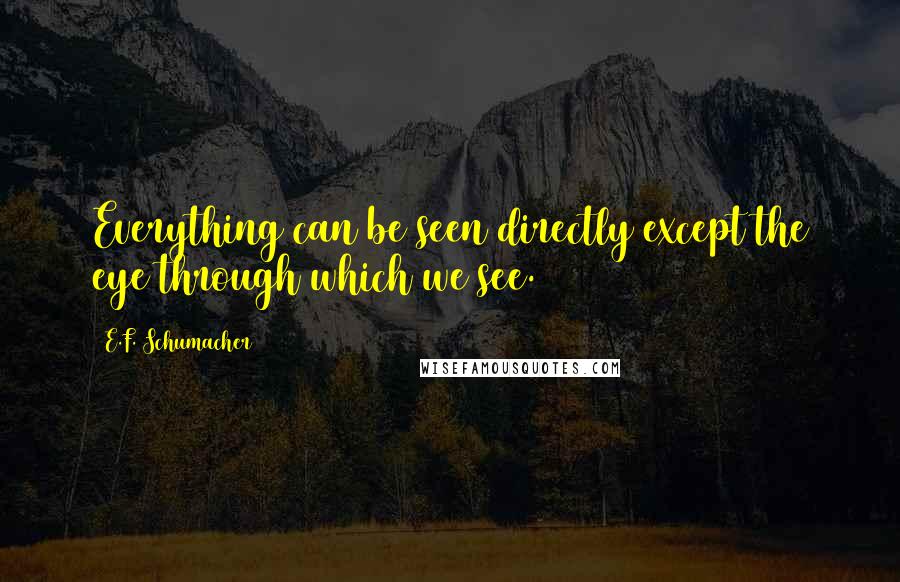 E.F. Schumacher Quotes: Everything can be seen directly except the eye through which we see.