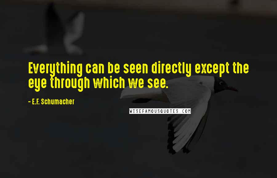 E.F. Schumacher Quotes: Everything can be seen directly except the eye through which we see.