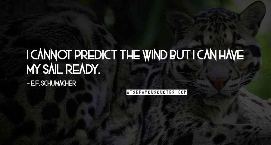 E.F. Schumacher Quotes: I cannot predict the wind but I can have my sail ready.