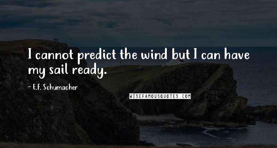 E.F. Schumacher Quotes: I cannot predict the wind but I can have my sail ready.
