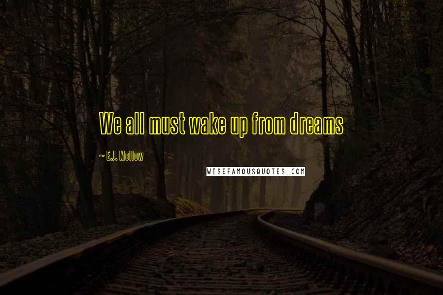 E.J. Mellow Quotes: We all must wake up from dreams