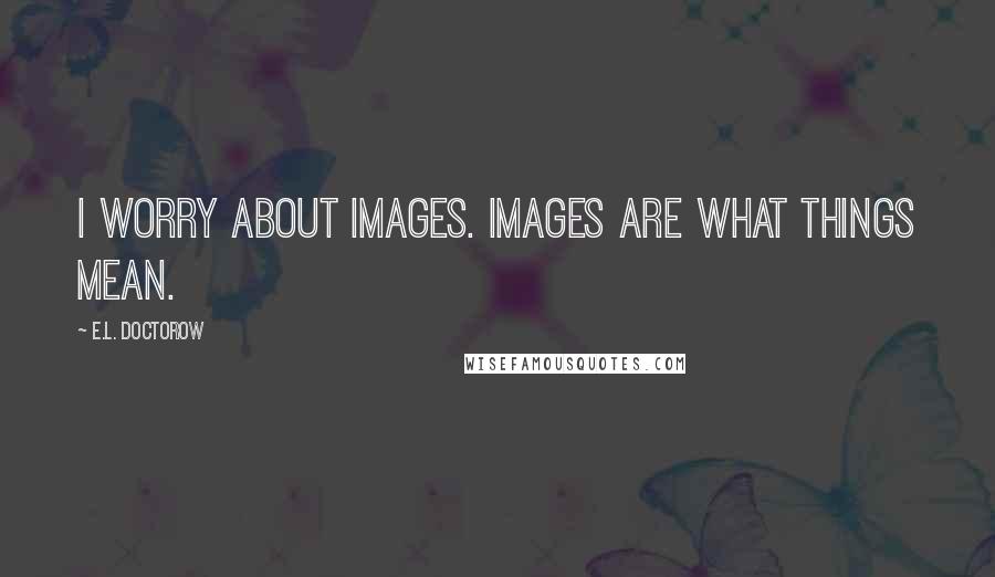 E.L. Doctorow Quotes: I worry about images. Images are what things mean.