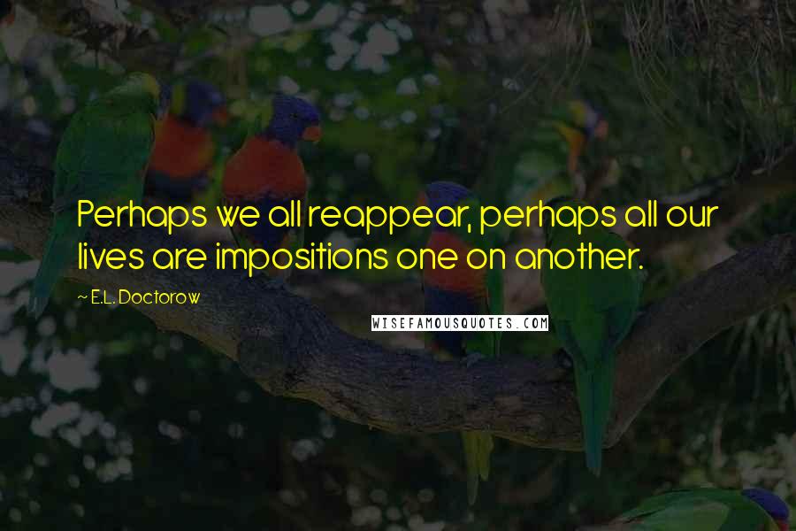 E.L. Doctorow Quotes: Perhaps we all reappear, perhaps all our lives are impositions one on another.