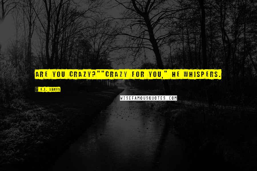 E.L. James Quotes: Are you crazy?""Crazy for you," he whispers.