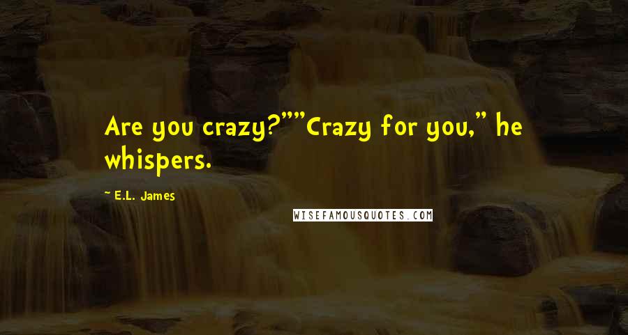 E.L. James Quotes: Are you crazy?""Crazy for you," he whispers.