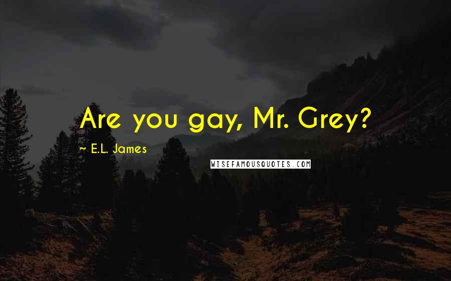 E.L. James Quotes: Are you gay, Mr. Grey?