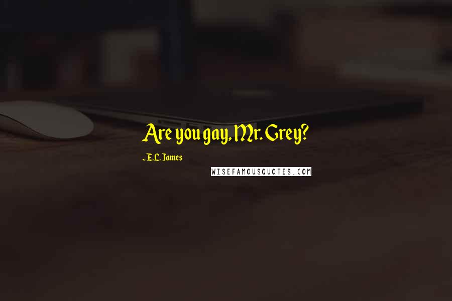 E.L. James Quotes: Are you gay, Mr. Grey?