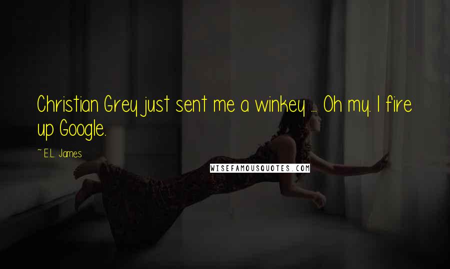 E.L. James Quotes: Christian Grey just sent me a winkey ... Oh my. I fire up Google.