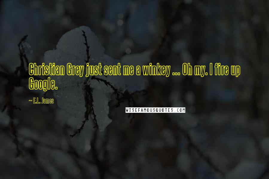 E.L. James Quotes: Christian Grey just sent me a winkey ... Oh my. I fire up Google.
