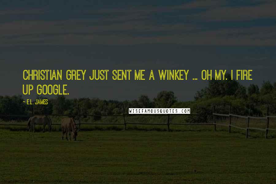 E.L. James Quotes: Christian Grey just sent me a winkey ... Oh my. I fire up Google.