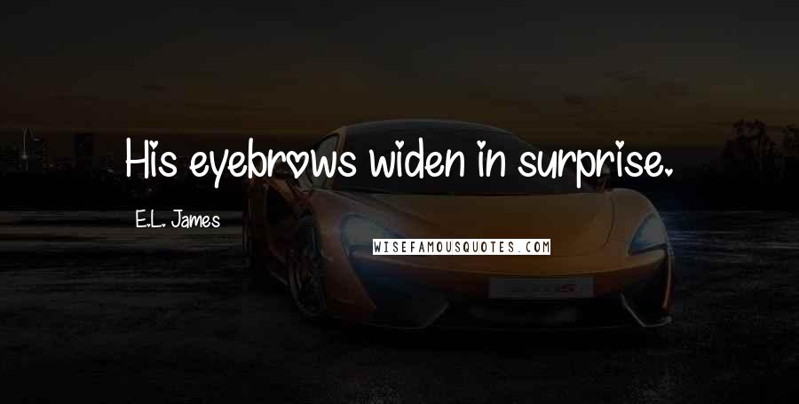 E.L. James Quotes: His eyebrows widen in surprise.