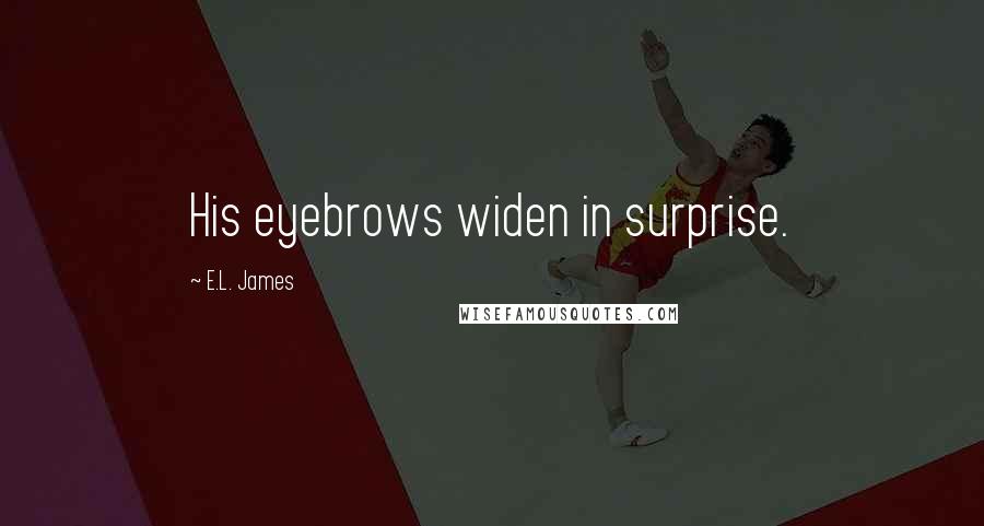 E.L. James Quotes: His eyebrows widen in surprise.