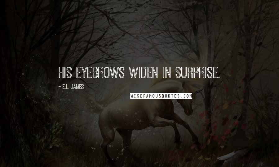 E.L. James Quotes: His eyebrows widen in surprise.