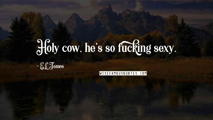 E.L. James Quotes: Holy cow, he's so fucking sexy.