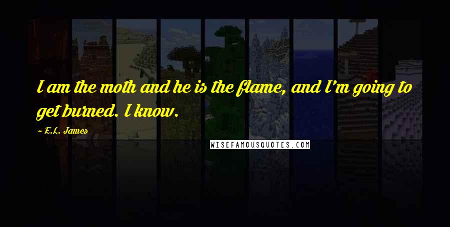 E.L. James Quotes: I am the moth and he is the flame, and I'm going to get burned. I know.