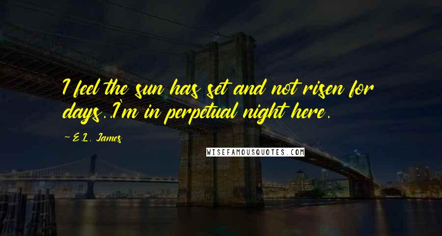 E.L. James Quotes: I feel the sun has set and not risen for days..I'm in perpetual night here.