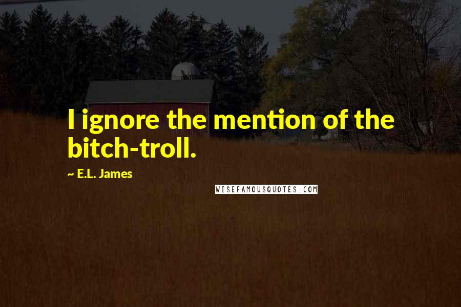 E.L. James Quotes: I ignore the mention of the bitch-troll.