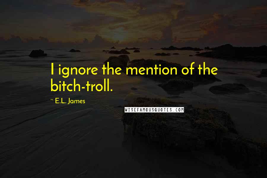 E.L. James Quotes: I ignore the mention of the bitch-troll.