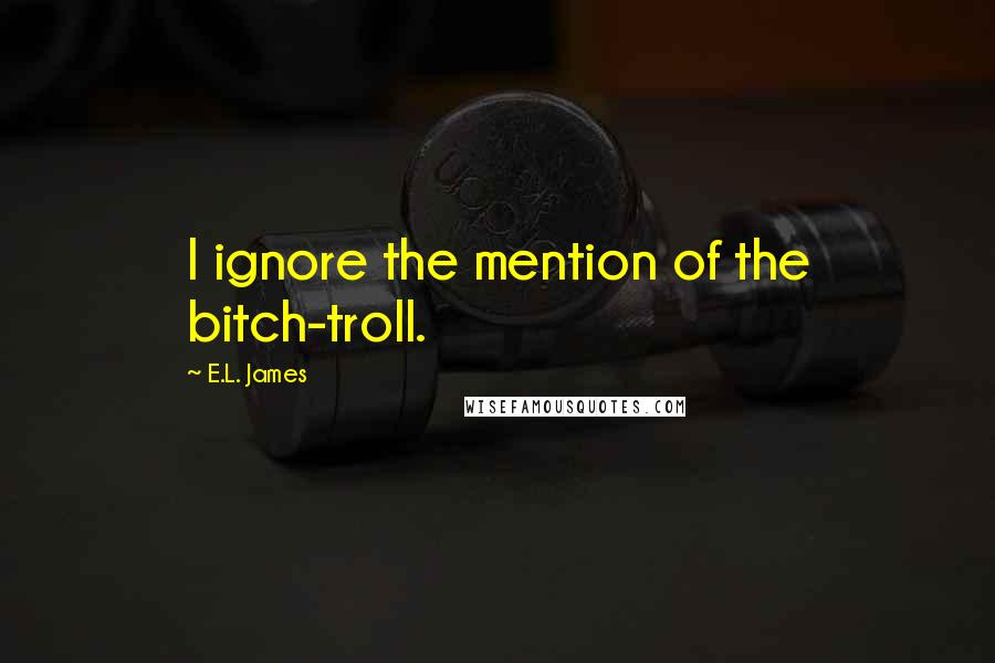 E.L. James Quotes: I ignore the mention of the bitch-troll.