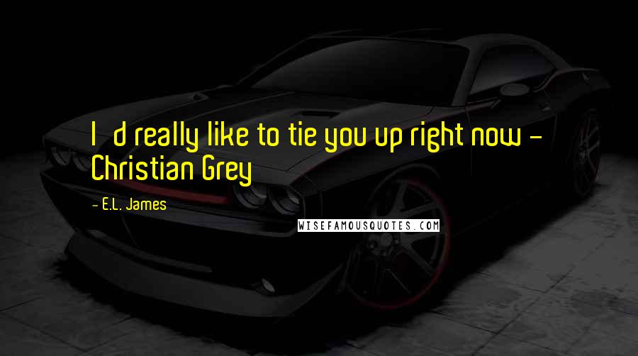 E.L. James Quotes: I'd really like to tie you up right now - Christian Grey