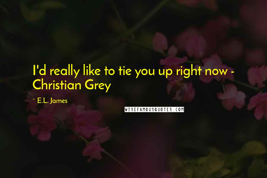 E.L. James Quotes: I'd really like to tie you up right now - Christian Grey