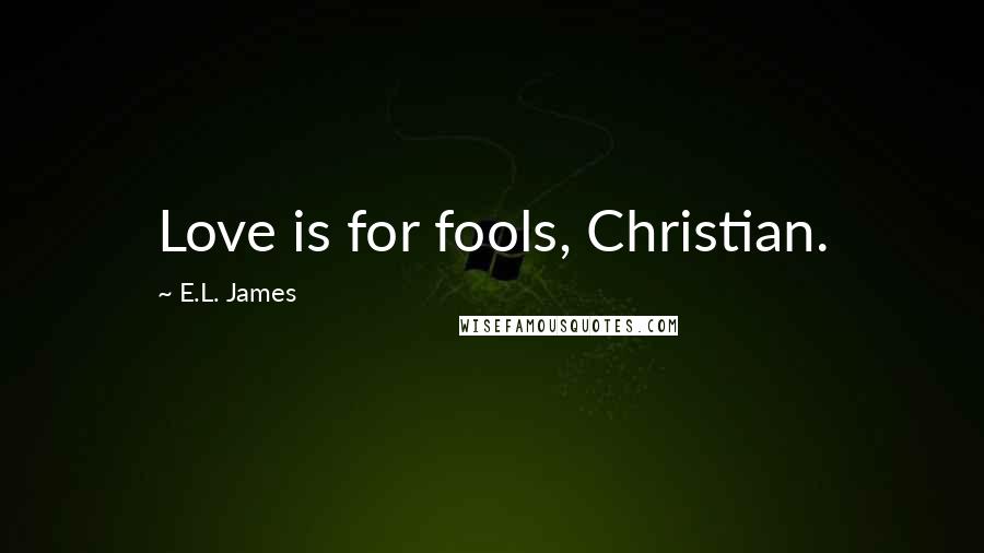 E.L. James Quotes: Love is for fools, Christian.