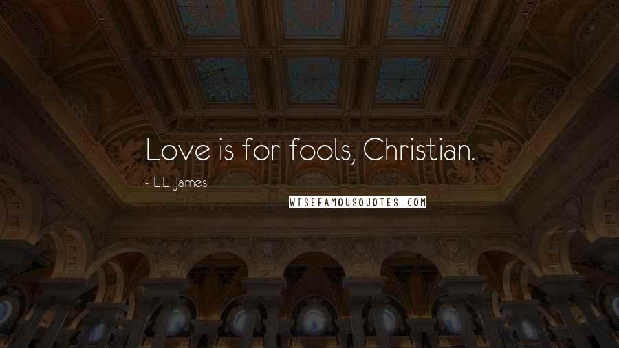 E.L. James Quotes: Love is for fools, Christian.