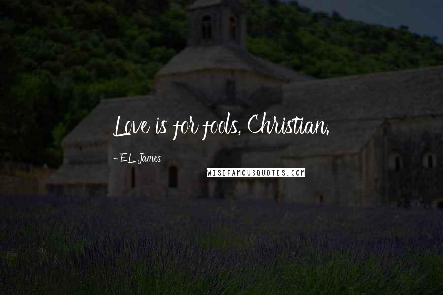 E.L. James Quotes: Love is for fools, Christian.