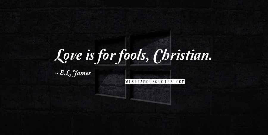 E.L. James Quotes: Love is for fools, Christian.