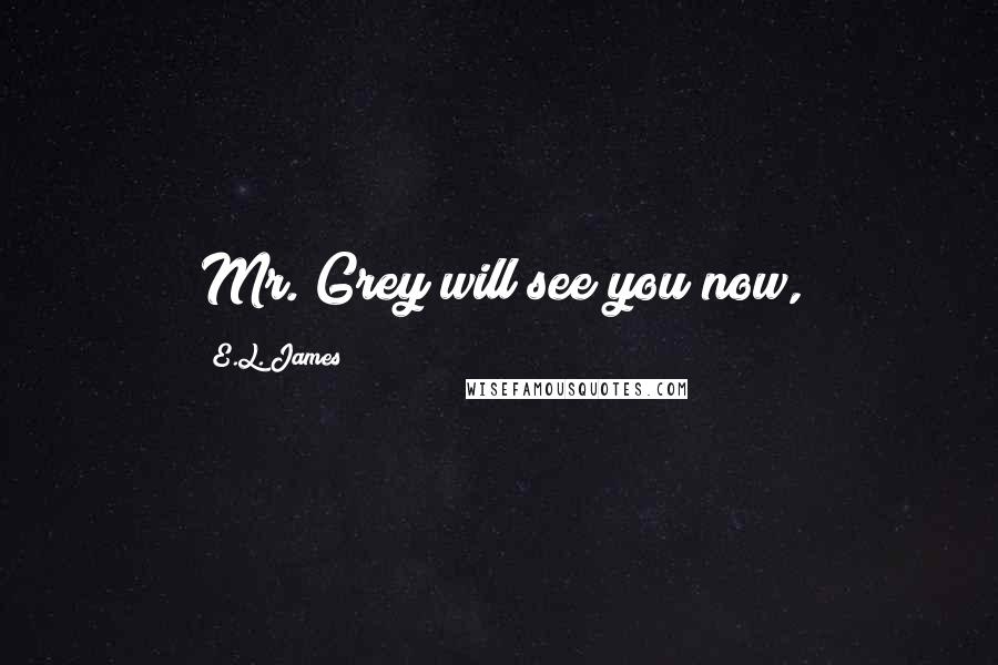 E.L. James Quotes: Mr. Grey will see you now,