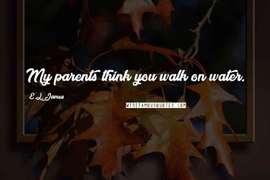 E.L. James Quotes: My parents think you walk on water.